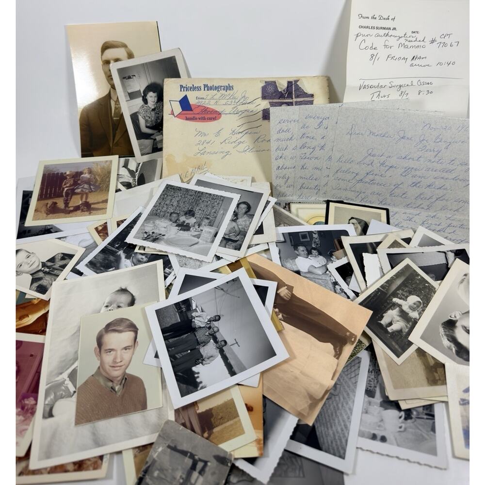 Lot of 150+ Old Family Photos from The 1940s, 50a, 60s & 70s + Ephemera